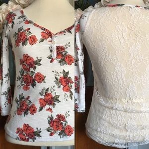 Floral Lace Back Shirt